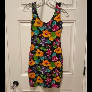 In Charge Bold Colorful Print Tank Dress-S